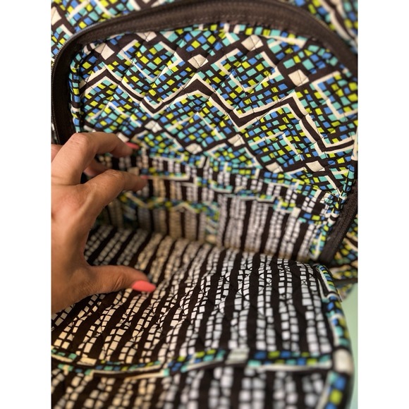 Vera Bradley Backpack Book bag Rain Forest Blue Green Brown NWOT Never Used main image 9